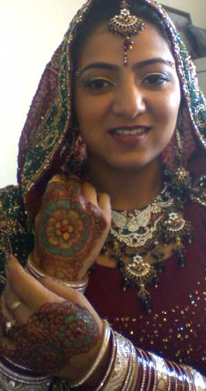Indian Bride with Henna Designs 