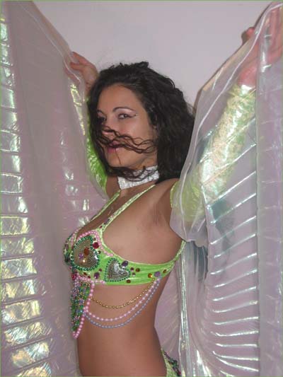 Ina, Belly Dancer in San Diego, California, available for parties, performs with wings