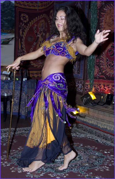 Ina, Bellydancer, San Diego, performs with Cane